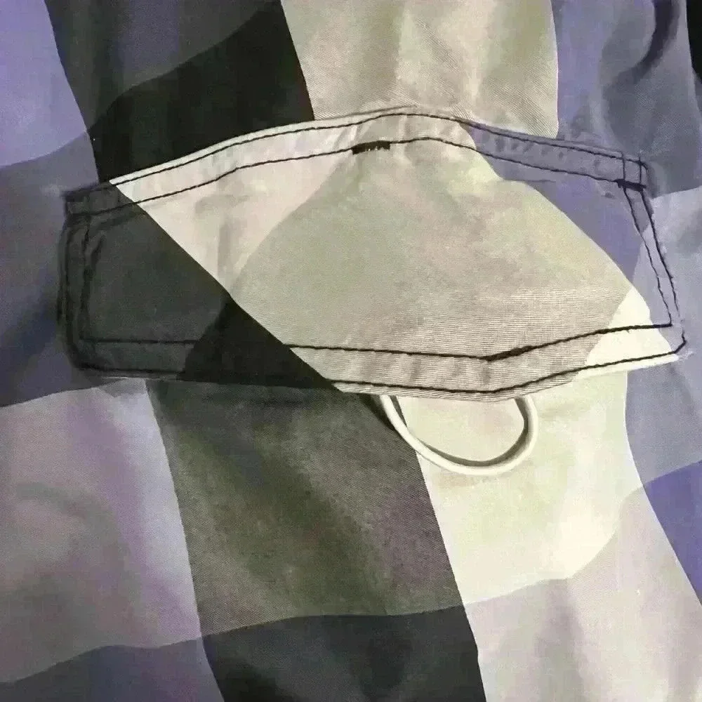 Vintage $80 Quiksilver Mens Surf‎ Swim Board Shorts Trunks Purple Plaid XL 38